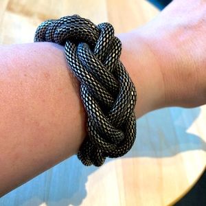 Metallic gold & black rope bracelet